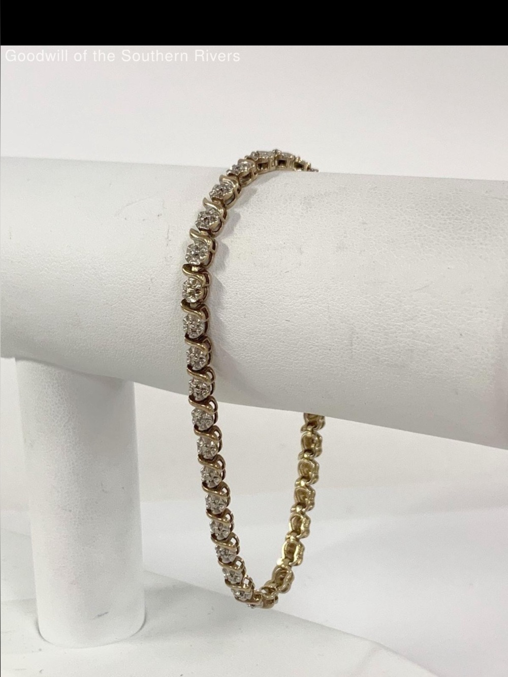 Ross-Simons Gold-Tone Bracelet with clear Crystals & C Initial